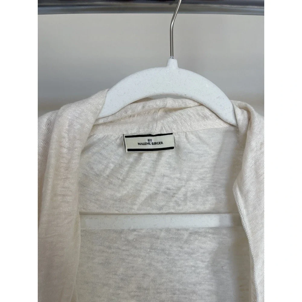 by malene birger wrap front  Tie cardigan SZ M‎ White Classic Short Open